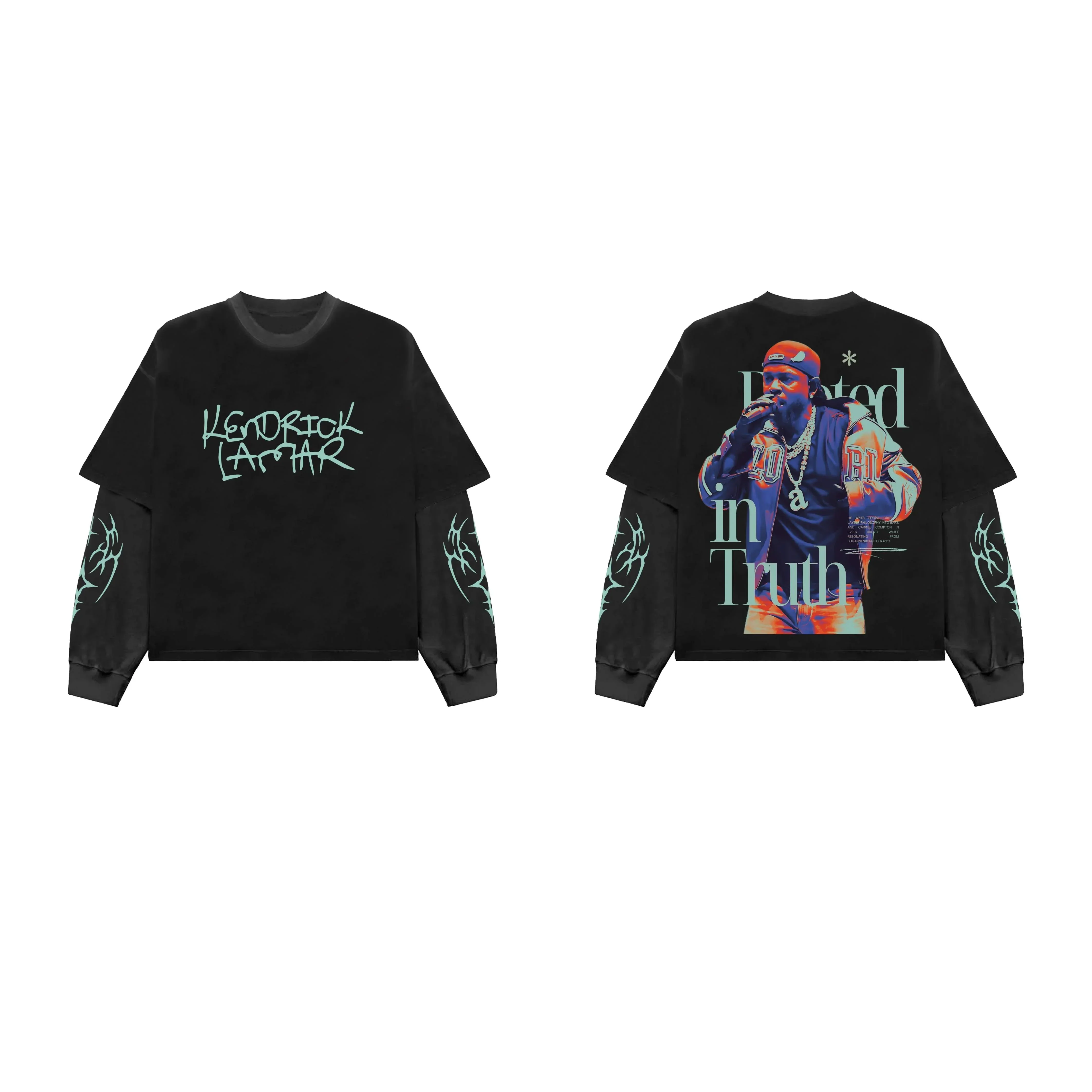 Kendrick 01 Designed Oversized Long Sleeve Tee - Image 3
