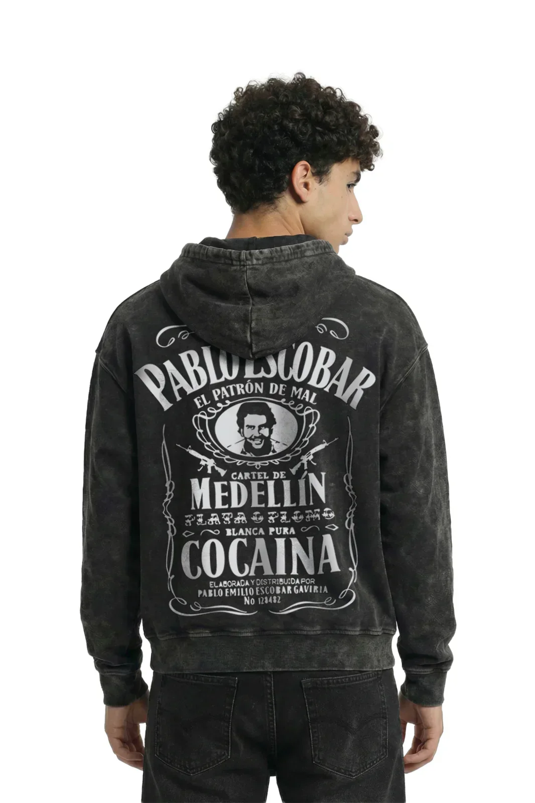 Pablo Escobar Shadow Empire - Acid Wash Hoodie - Image 3