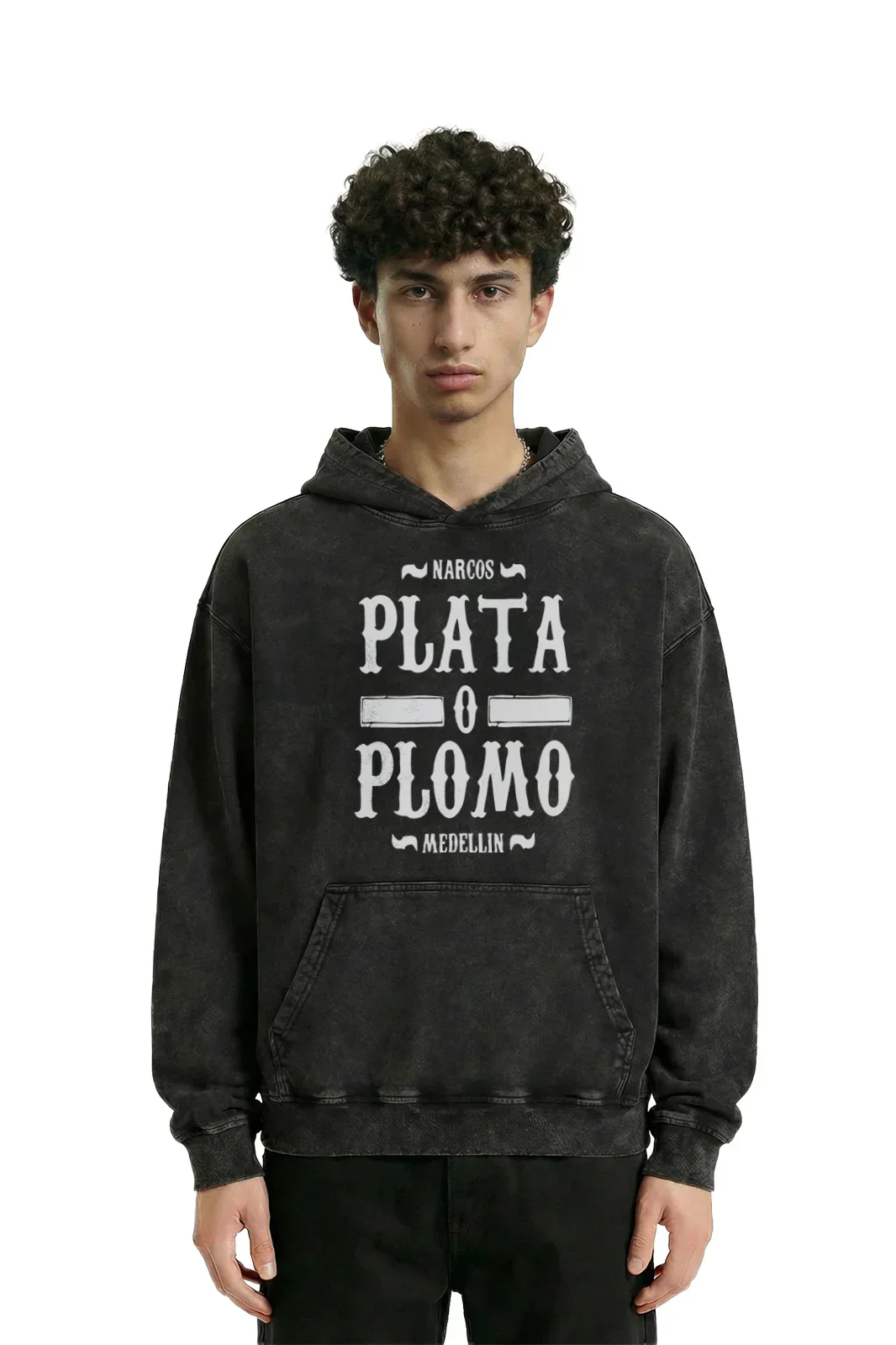 Pablo Escobar Shadow Empire - Acid Wash Hoodie - Image 4