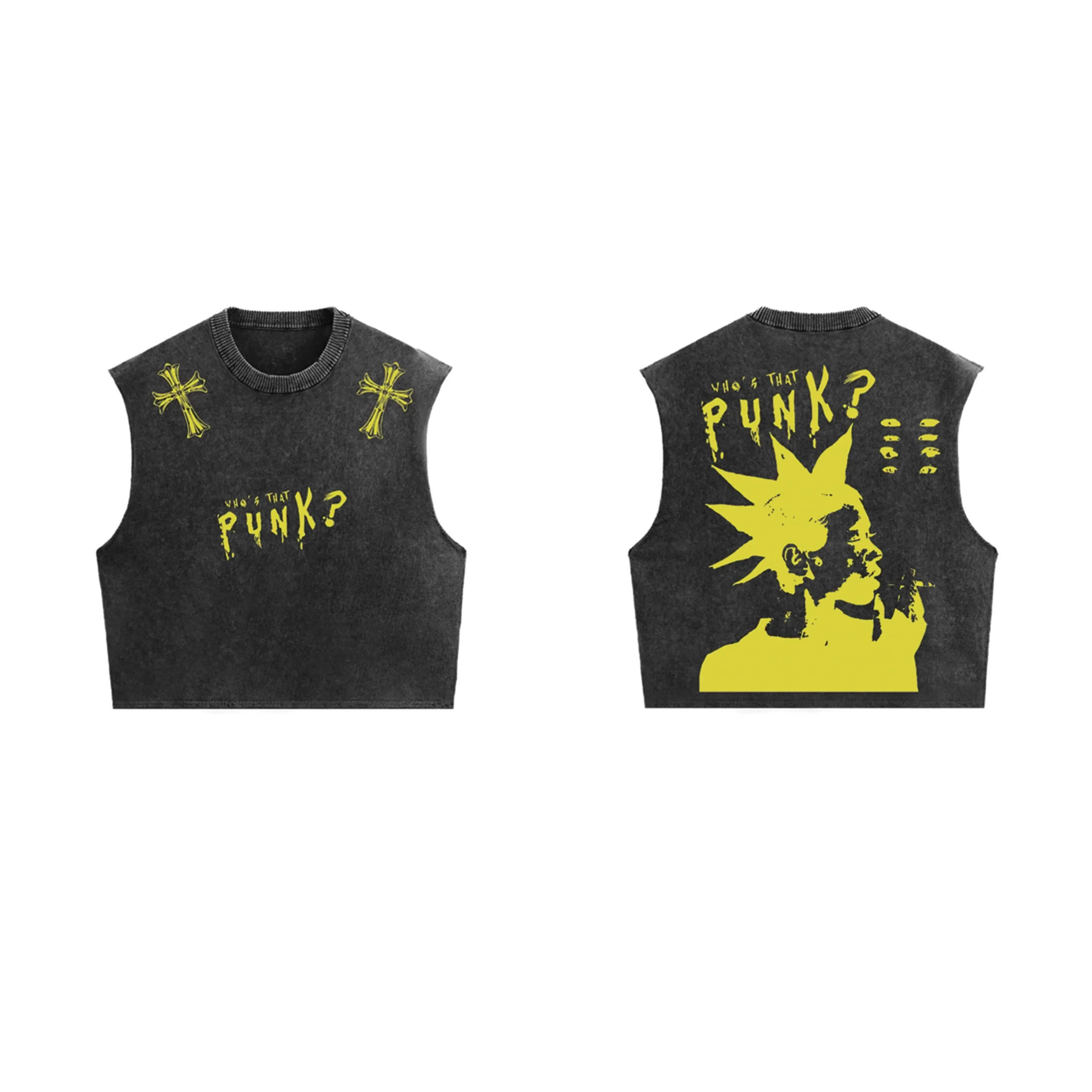 Punk Vintage Oversized Vest - Image 3