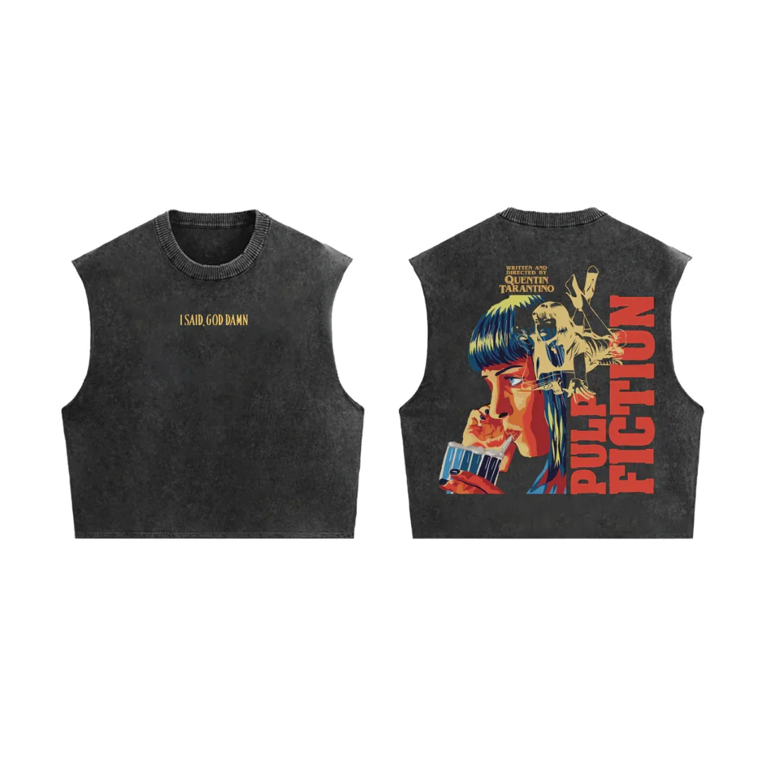 Pulp Fiction Drip Oversized Vest - Image 3